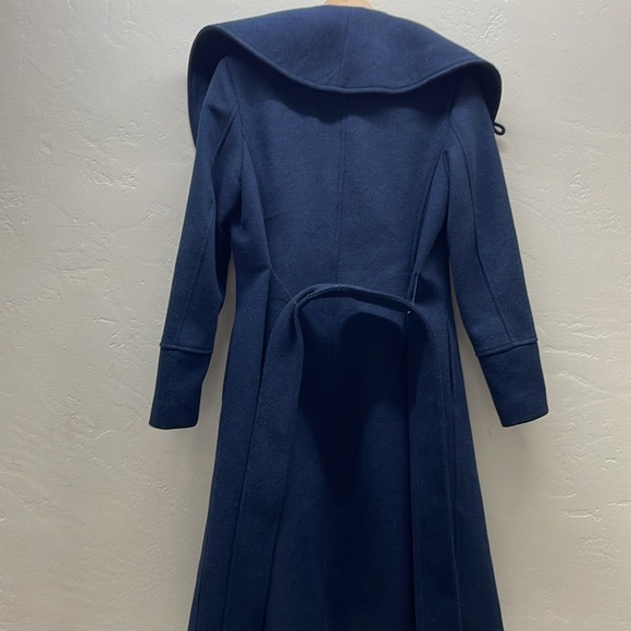 Cole Haan Women's Wool-Blend Wrap Coat Sz 4 $500 navy blue - Picture 11 of 15
